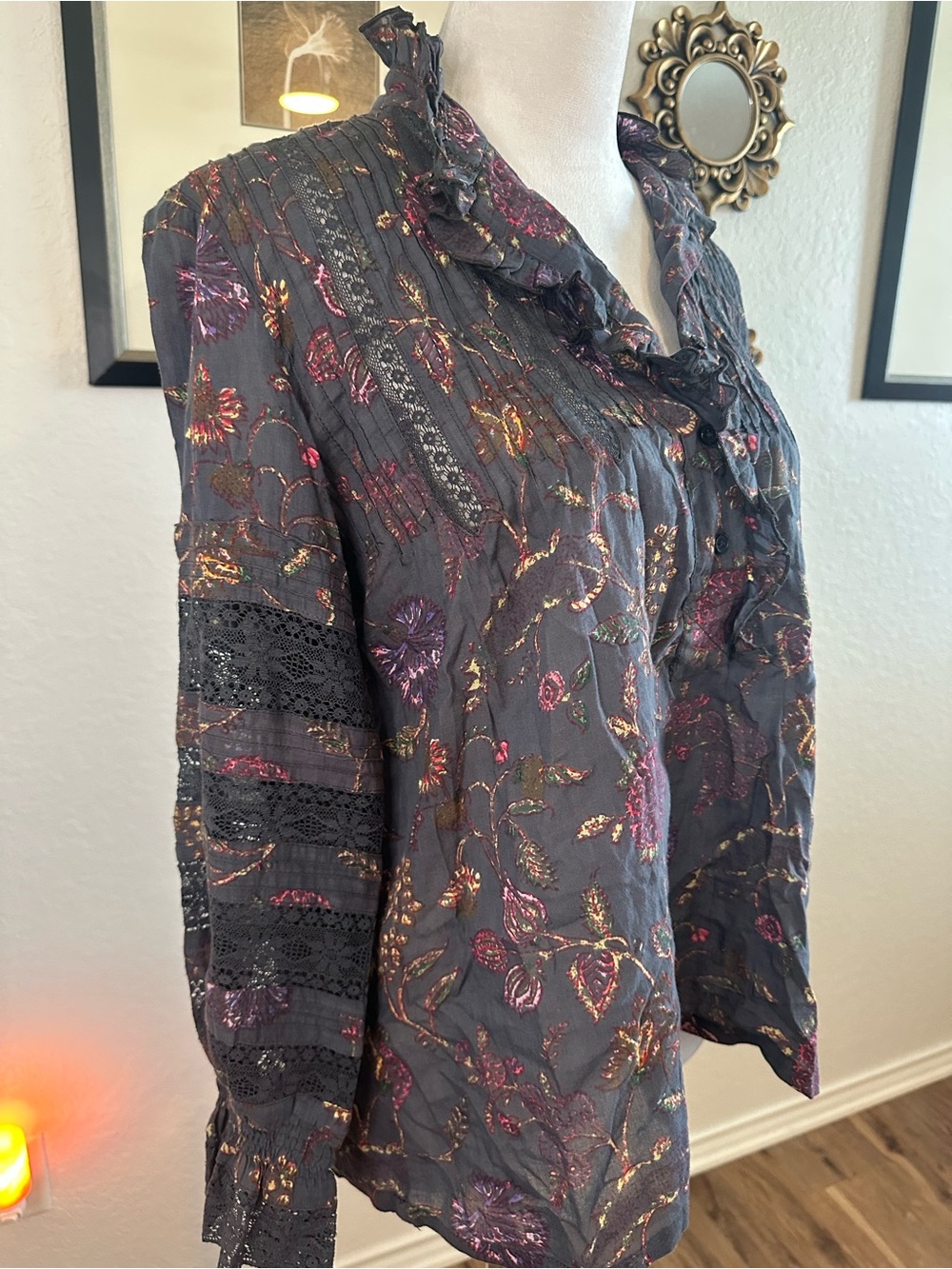 Antik Batik Purple Floral Blouse